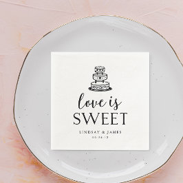 Liebe ist süß | Hochzeitskuchenschneiden Serviette