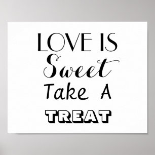 Liebe ist süß Hochzeitsskriptschrift Candy Sign Poster