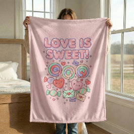 Liebe ist süß Kawaii Hübsche Kuschelige Fleece-Dec Fleecedecke