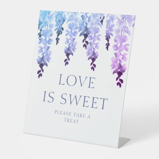 Liebe ist süß machen eine Leckerei Blumenschrift H Sockelschild (Vorderseite)