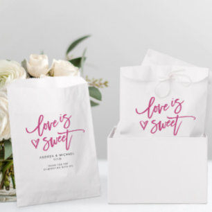 Liebe ist süß Magenta Pink Hochzeit Spaß Herz Geschenktütchen