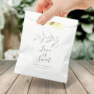 Liebe ist süß minimale grüne rustikale Hochzeit Geschenktütchen