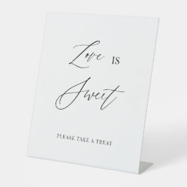 Liebe ist süß – Minimalistisches Hochzeitspodest-S Sockelschild