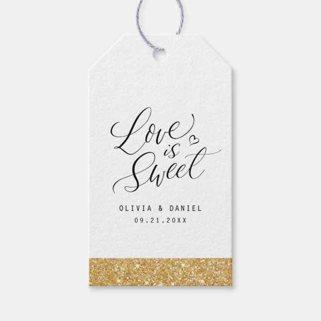 "Liebe ist süß" moderne Kalligraphie-Gastgeschenk  Geschenkanhänger (Vorderseite)