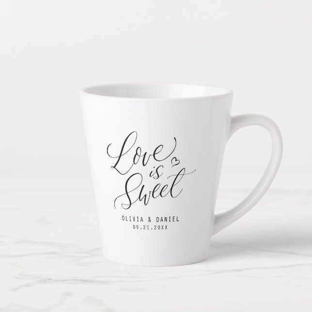"Liebe ist süß", moderne kalligraphische Gastgesch Milchtasse (Rechts)