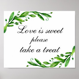 Liebe ist süß, nehmen Sie eine Leckerei. Hochzeits Poster