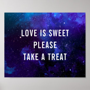 Liebe ist süß nehmen Sie eine Leckerei. Hochzeitsp Poster