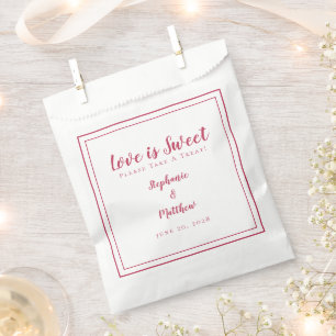 Liebe ist süß, nimm eine Behandlung Magenta Rot Ho Geschenktütchen