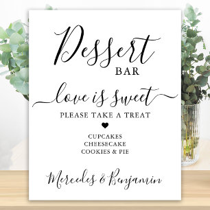 Liebe ist süß Personalisierte Hochzeits-Dessertbar Poster