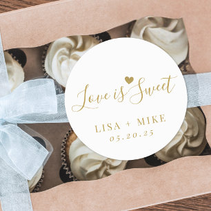 Liebe ist süß personalisiertes Hochzeitsgeschenk Runder Aufkleber