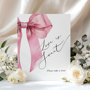 Liebe ist süß Pink Bow Schriftzug Brautparty Poster