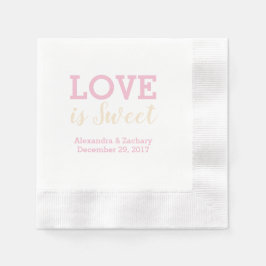 Liebe ist süß rosa Champage Hochzeit Verlobung Serviette