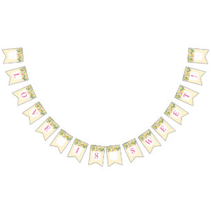 Liebe ist süß-rosa-gelbe Zitronen Brautparty Wimpelkette