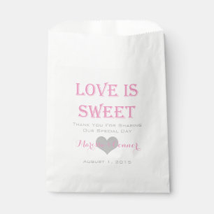 Liebe ist süß rosa und silberne Hochzeitstaschen Geschenktütchen