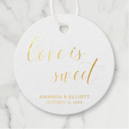 Liebe ist süß schlicht und elegant Hochzeitsgold Geschenkanhänger