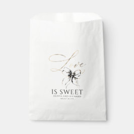 Liebe ist süß Schwarze Schleife Gold Schriftart Da Geschenktütchen