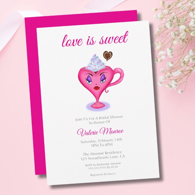 Liebe ist süß sexy Hot Chocolate Tasse Brautparty Einladung (Von Creator hochgeladen)