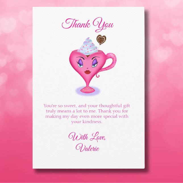 Liebe ist süß sexy Hot Chocolate Tasse Bridal Dank Dankeskarte (Von Creator hochgeladen)