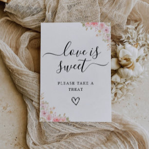 Liebe ist süß signierbar, Rose Hochzeit Einladung
