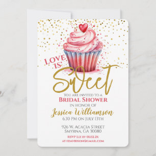 Liebe ist süße Brautparty Verlobung Cupcake Einladung