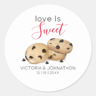 Liebe ist süße Cookie Favor Tags Runder Aufkleber
