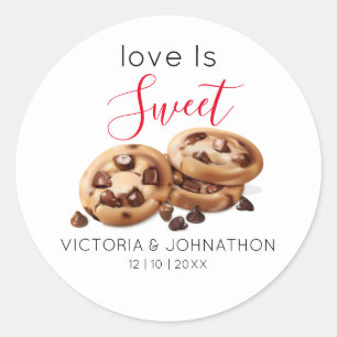 Liebe ist süße Cookie Favor Tags Runder Aufkleber