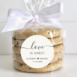 Liebe ist süße Creme Gastgeschenk Hochzeit Runder Aufkleber