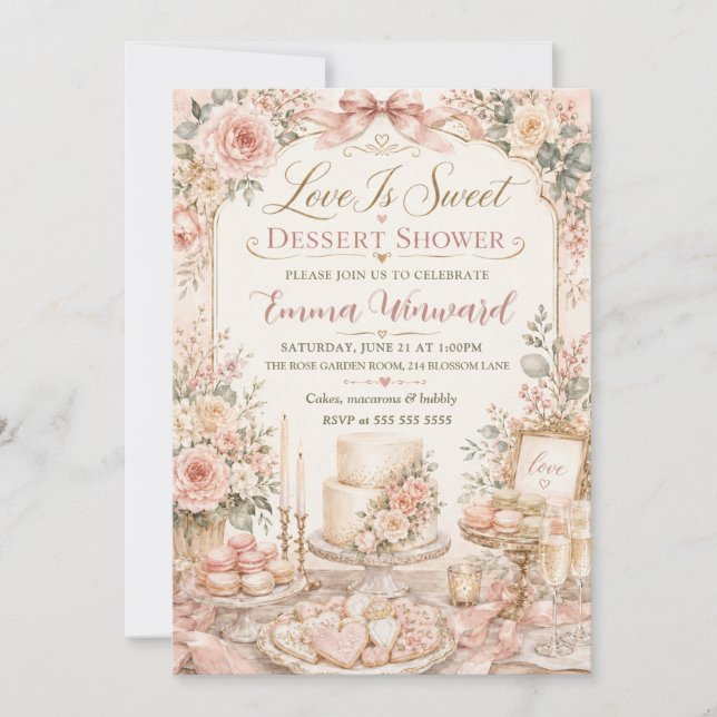 Liebe ist süße Dessert Dusche Einladung (Vorderseite)
