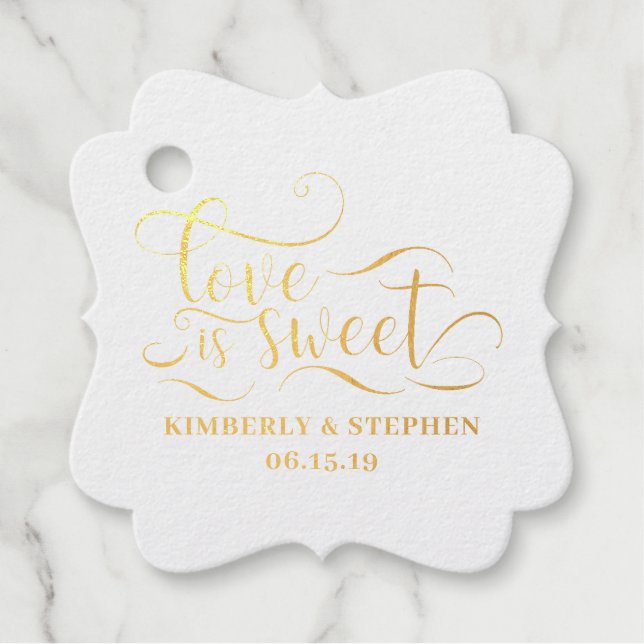 Liebe ist süße Elegante Hochzeit Geschenkanhänger (Vorderseite)