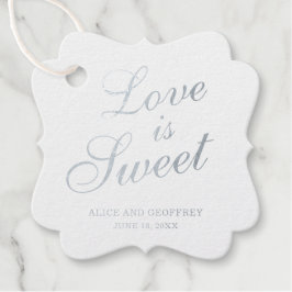 Liebe ist süße, elegante Silberhochzeit Geschenkanhänger