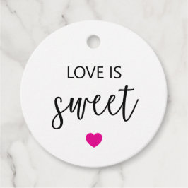 Liebe ist süße Geschenketiketten, Fuchsia Wedding Geschenkanhänger