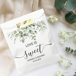 Liebe ist süße Grünpflanzen Eukalyptus Hochzeit Geschenktütchen