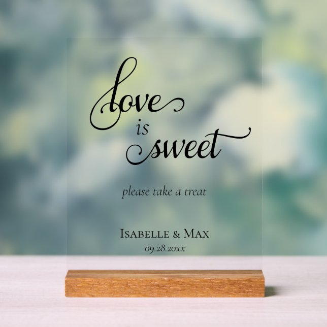 Liebe ist süße Hochzeit Acrylschild (Neutral)