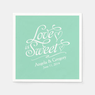 Liebe ist süße Hochzeit Candy Buffet Minze Green Serviette