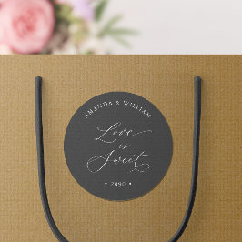 Liebe ist süße Hochzeit Runder Aufkleber