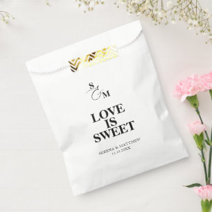 Liebe ist süße klassische Monogramm-Hochzeit Geschenktütchen