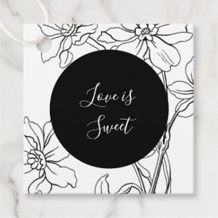 Liebe ist süße moderne Blumenhochzeit Geschenkanhänger