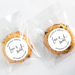 Liebe ist süße moderne Gastgeschenk Hochzeit Runder Aufkleber