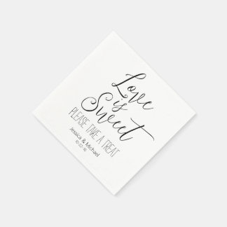 Liebe ist süße, moderne, minimalistische Hochzeit Serviette