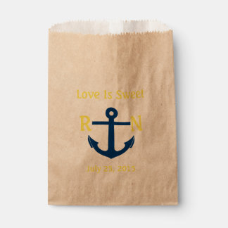 Liebe ist süße nautische Anker Hochzeitsgelb Geschenktütchen