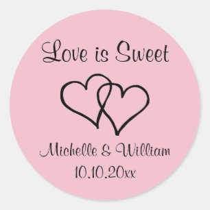 Liebe ist süße Personalisierte Hochzeitsfeier Guns Runder Aufkleber