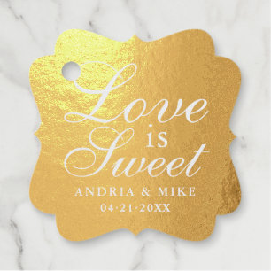 Liebe ist süße Phrase   Elegante Wedding Monogram Geschenkanhänger