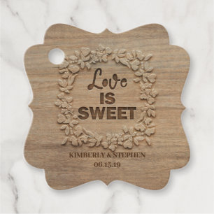 Liebe ist süße Rustikale Hochzeit Geschenkanhänger
