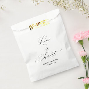Liebe ist süße schwarze Schrift Hochzeit Geschenktütchen