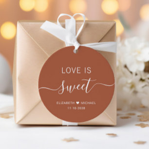 Liebe ist süße Terrakotta-Hochzeit Geschenkanhänger