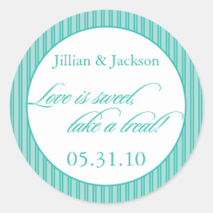 Liebe ist süßer Aufkleber in Aqua