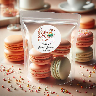 Liebe ist süßer Kaffee Herz Kalligrafie Runder Aufkleber