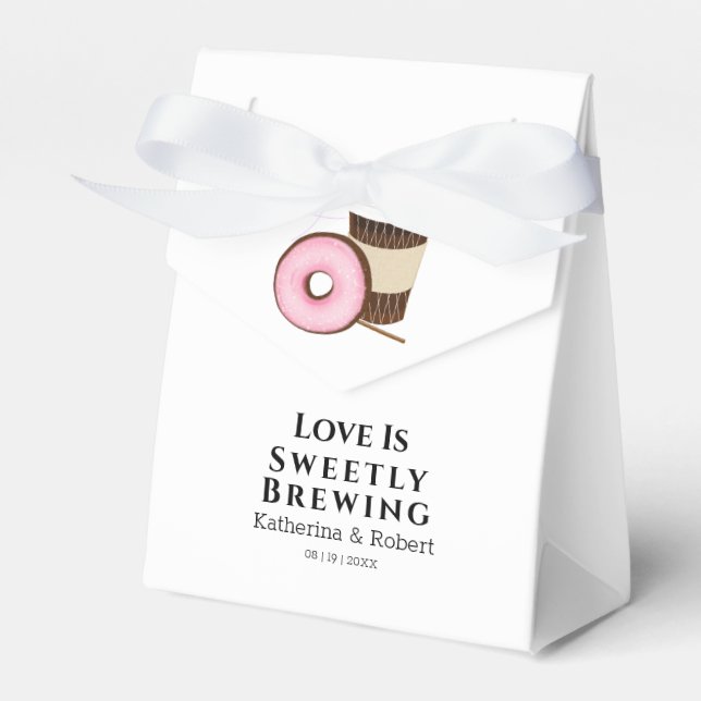 Liebe ist süßer Kaffee und Donut | Hochzeit Geschenkschachtel (Vorderseite)