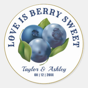 Liebe ist süßes Blueberry   Hochzeit Runder Aufkleber
