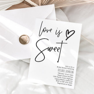 Liebe ist süßes Brautparty Einladung